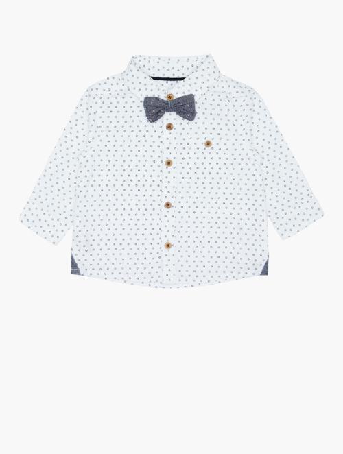 Wooliesbabes White Spot Bow Tie & Smart Shirt