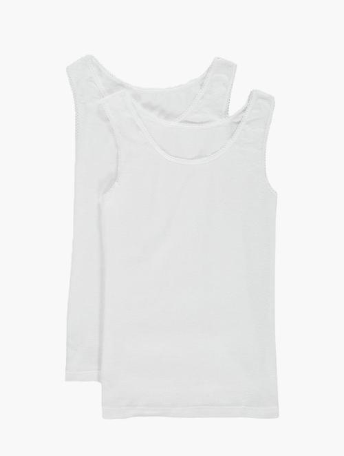 Woolworths White Seamless Vests 2 Pack