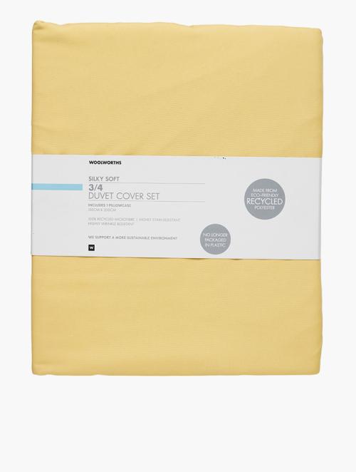 Woolworths Yellow Recycled Microfibre Duvet Set