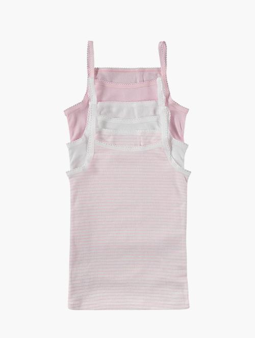 Woolworths Multi Pink Picot Trim Strappy Vests 3 Pack