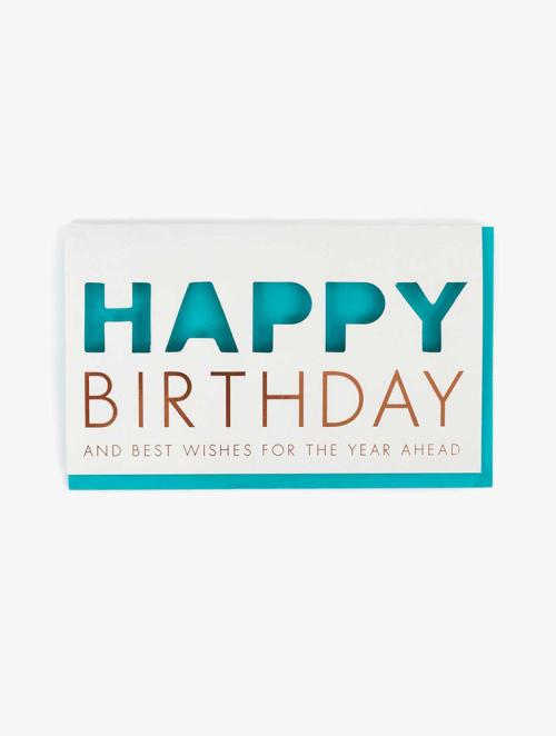 Woolworths White & Blue Cut Out Birthday Card