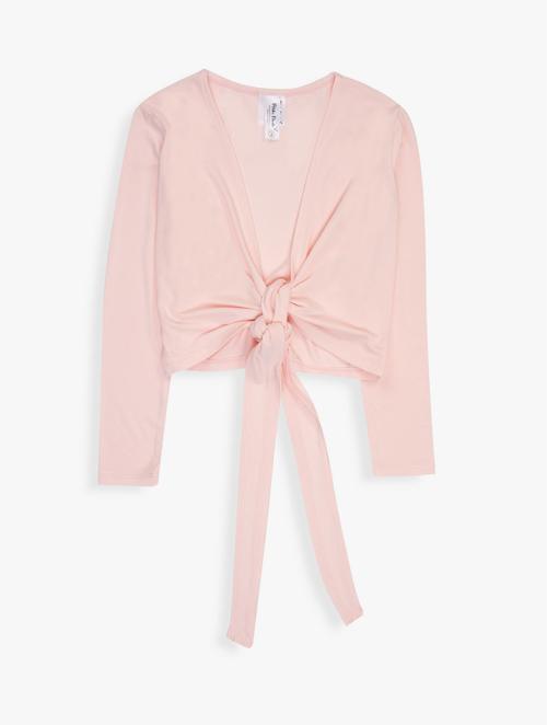 Petite Etoile Pink Tie Front Crossover Top