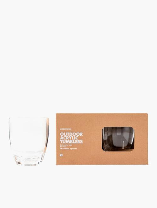 Woolworths Clear Outdoor Acrylic Tumblers 4 Pack