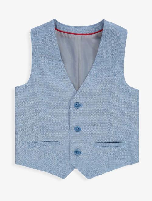 Woolworths Light Blue Linen Blend Waistcoat