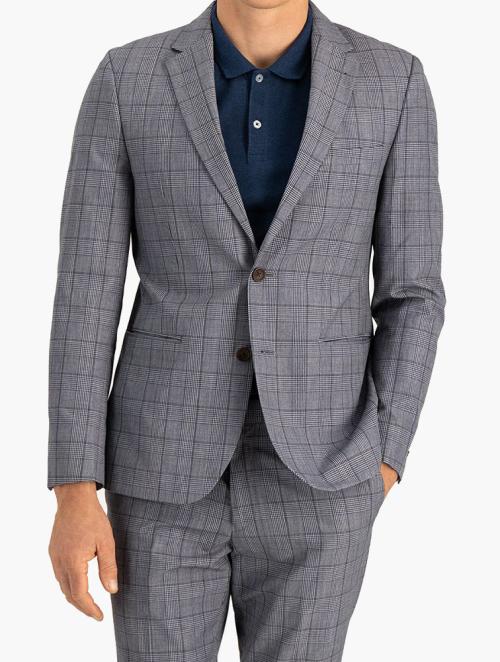 Woolworths Navy Check Slim Fit Suit Jacket