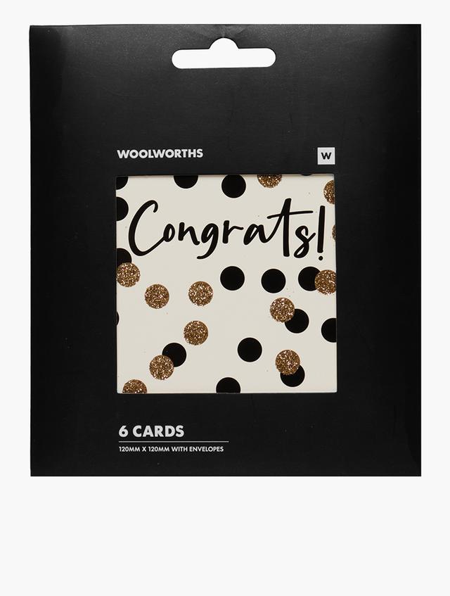Woolworths Multi All Year Celebration Black & Gold Square Cards