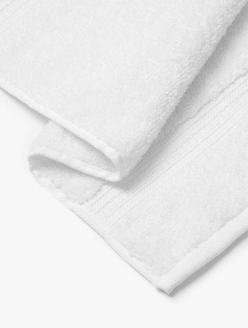 W Collection White Anti Microbial Carbonized Cotton & Coffee Guest Towel