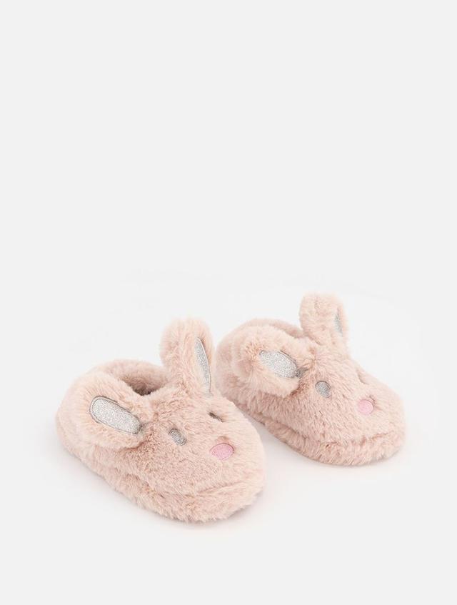 Woolworths Girls Pink Fluffy Bunny Slippers