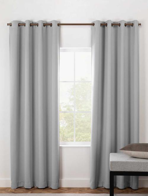 Woolworths Light Grey Tribeca Eyelet Blockout Curtain 135x250cm