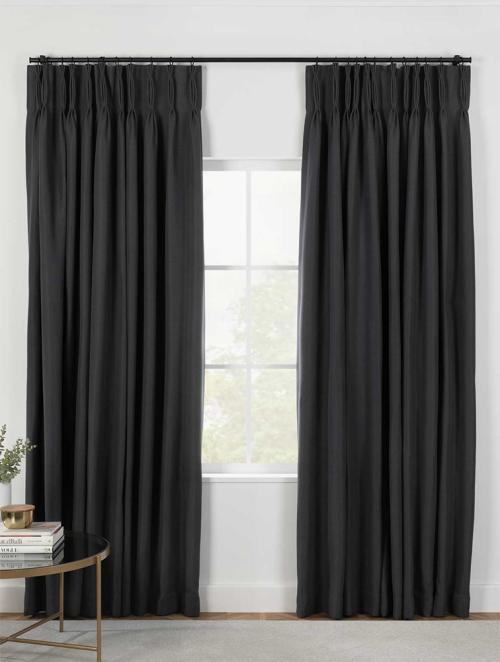 Woolworths Charcoal Bespoke Pleated Ready To Hang Curtain 120cm (W) x 250cm (L)