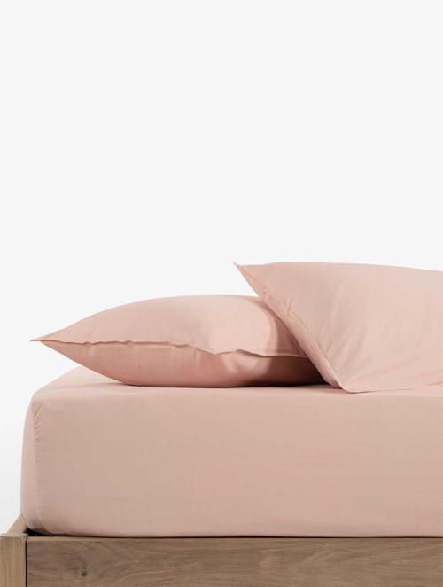 Woolworths Light Pink Plain Washed Cotton Pillowcases 2 Pack