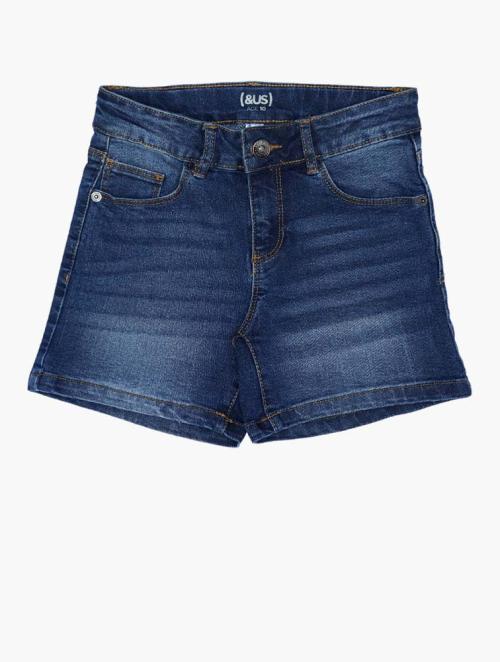 (&US) Light Blue Entry Denim Shorts