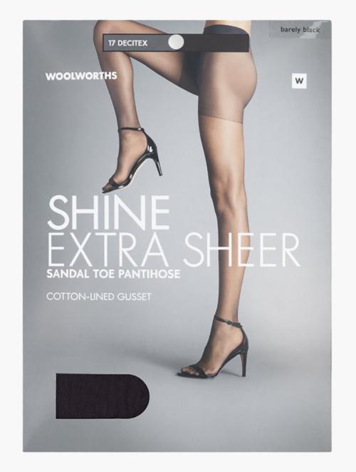 Woolworths Black Extra Sheer Shine Sandal Toe Pantihose