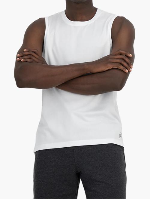 Woolworths White Sleeveless Slim Fit Stretch T-shirt