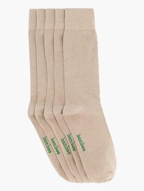 Woolworths Taupe Bamboo Rich Socks 5 Pack