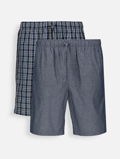 Woolworths Navy Print Woven Cotton Sleep Shorts 2 Pack