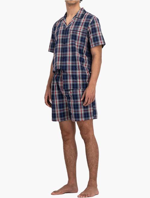 Woolworths Navy Core Check Button Down Pyjamas Set
