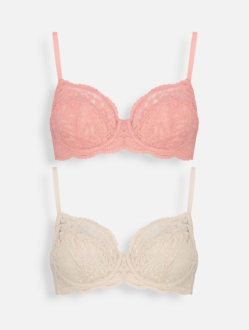 Non Padded Underwire Lace DD+ Full Cup Bra 2 Pack
