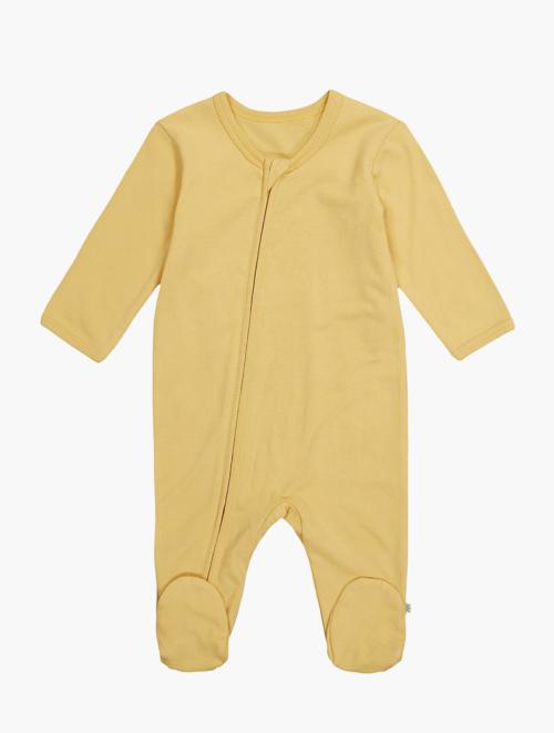 Wooliesbabes Yellow Plain Zip Sleepsuit