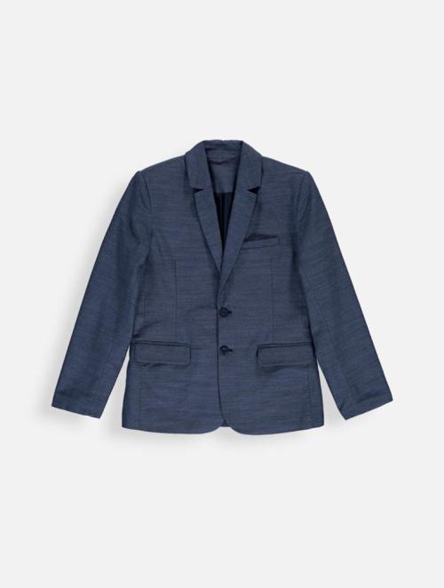 (&US) Blue Linen Smart Jacket