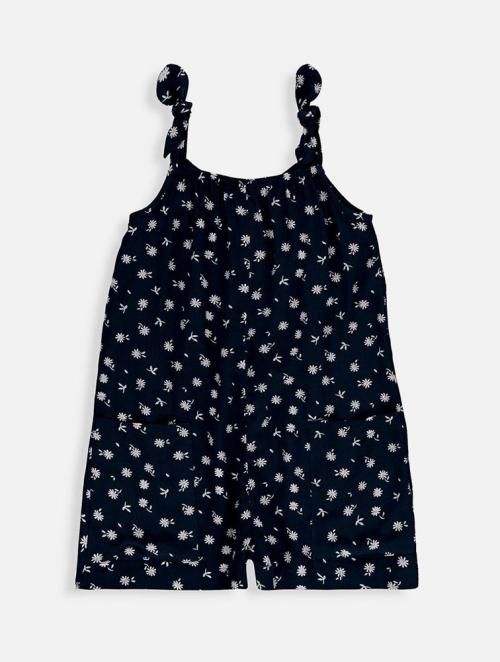 Woolworths Girls Navy Ditsy Crinkle Playsuit