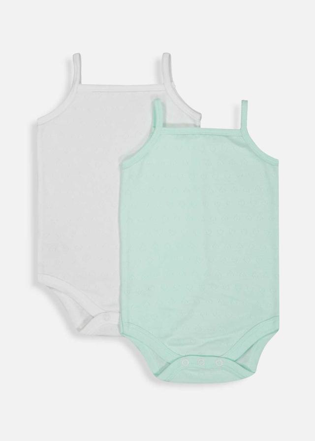 Woolworths Multi Pointelle Cotton Strappy Bodysuits 2 Pack