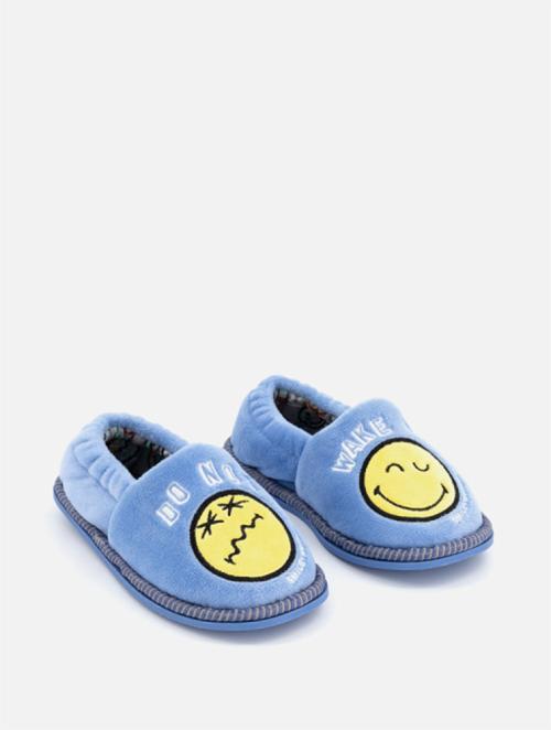 Woolworths Blue Smiley World Youth Boy Stokie Slippers