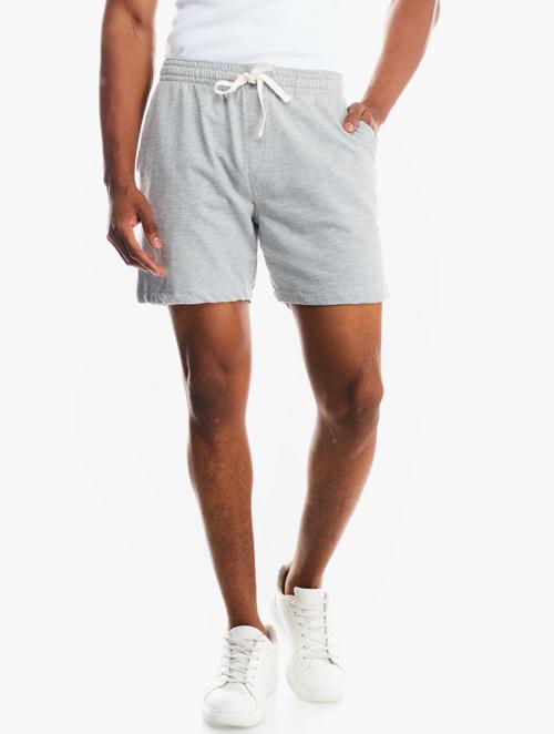 Woolworths Grey Melange Slim Fit Slub Fleece Deck Shorts