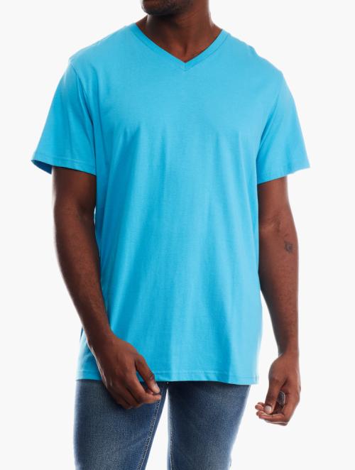 Woolworths Bright Turquoise StayNew V-neck Slim Fit Cotton T-shirt