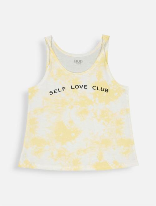 (&US) Yellow Self Love Slogan Swing Vest