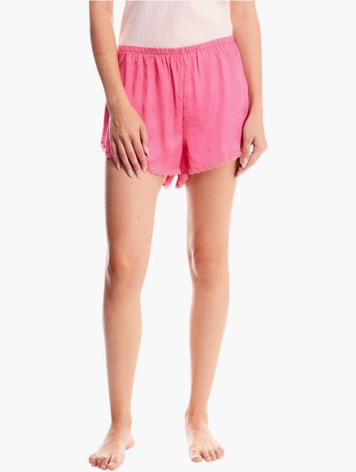 Woolworths Medium Pink Lace Trim Sleep Shorts