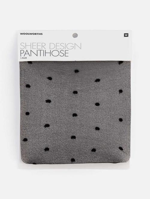 Woolworths Black Sheer Design Pantihose