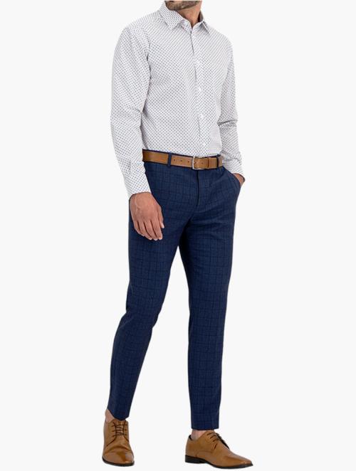 Woolworths Blue Grid Slim Suit Trousers