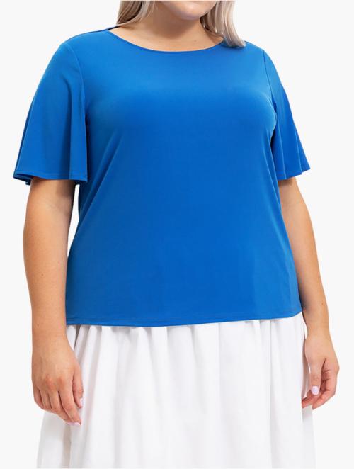 Woolworths Bright Blue Flutter Sleeve Top