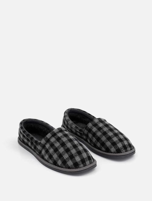 Woolworths Grey & Multi Brushed Check Stokie Slippers