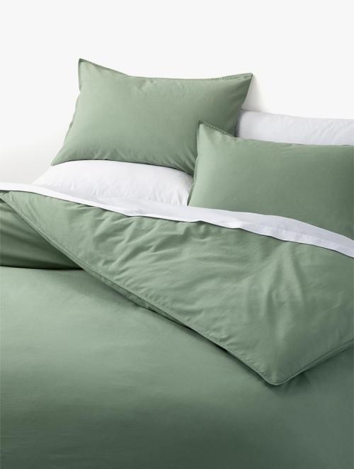 Woolworths Green Washed Cotton Duvet Cover Set