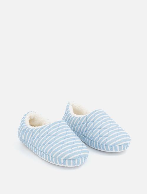 Woolworths Blue Stripe Quilted Closed Slippers