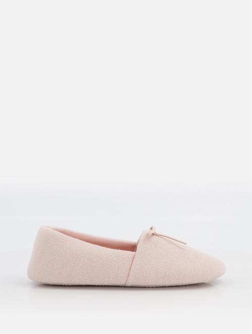 Woolworths Dusty Pink Bow Trim Towelling Slippers