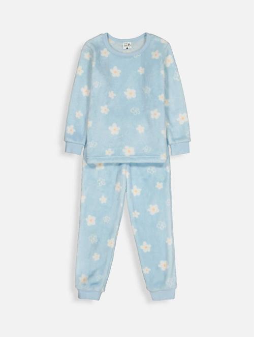 Woolworths Blue Plush Daisy Print Pyjamas 2 Pack