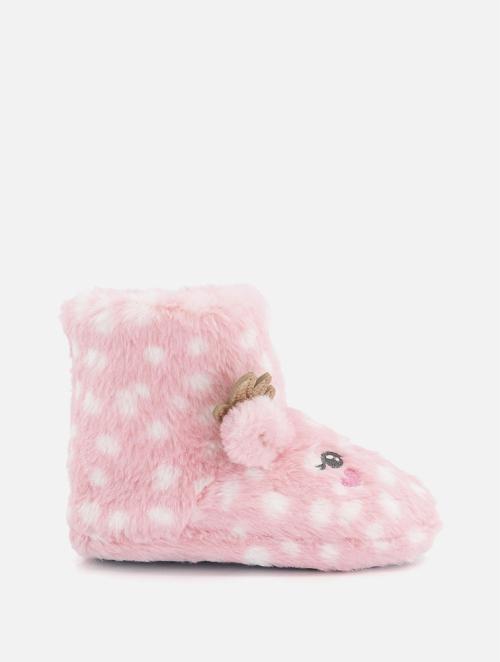 Woolworths Pink Younger Girl Deer Bootie Slippers