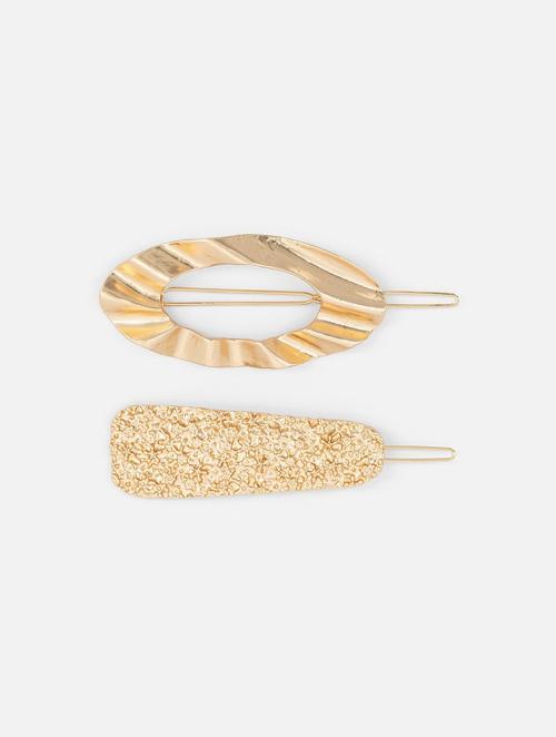 Woolworths Gold Textured Metallic Hair Clips 2 Pack
