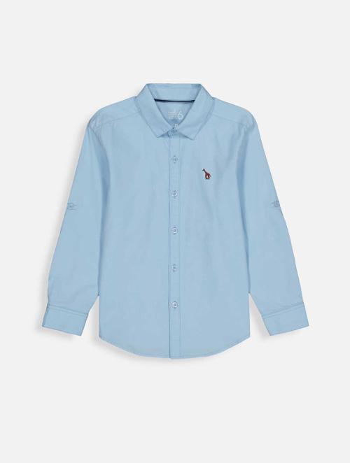 Woolworths Blue Embroidery Cotton Shirt