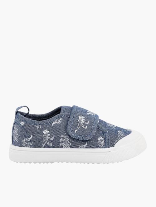 Woolworths Blue Denim Dino Print Slip On Shoes