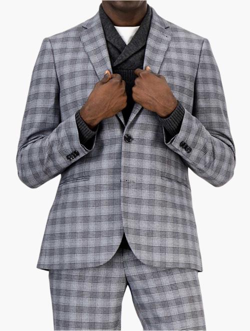 Woolworths Grey Check Slim Fit Stretch Suit Jacket