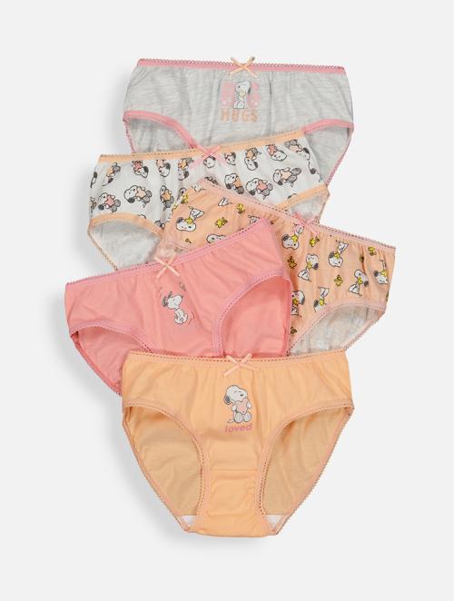 Woolworths Peach Snoopy Cotton Bikinis 5 Pack
