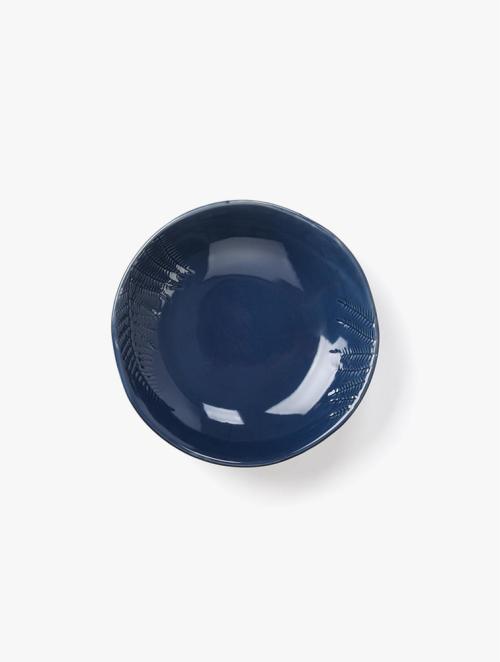 Woolworths Dark Blue Stoneware Shallow Bowl