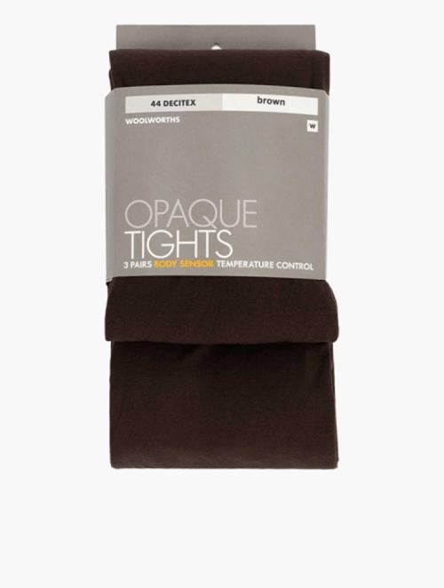 Woolworths Brown Body Sensor Temperature Control Opaque Tights 3 Pack