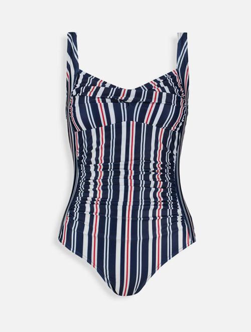 Woolworths Dark Blue Magic Striped Powermesh Ruche Swimsuit