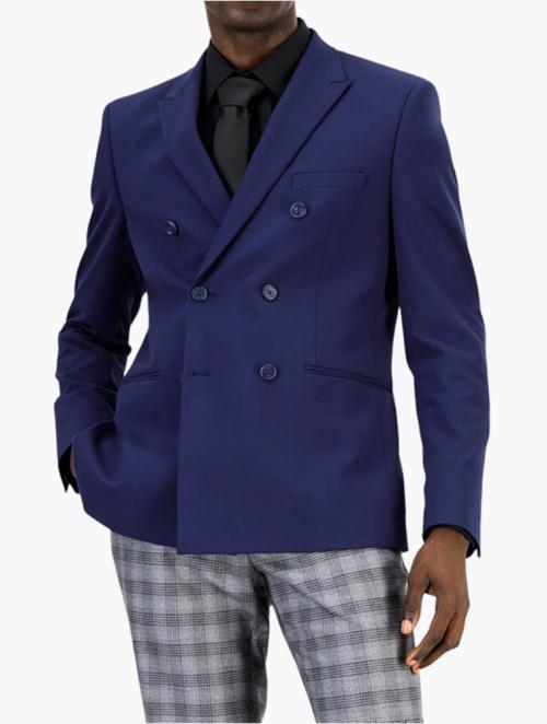 Woolworths Navy Slim Fit Double Breasted Suit Jacket