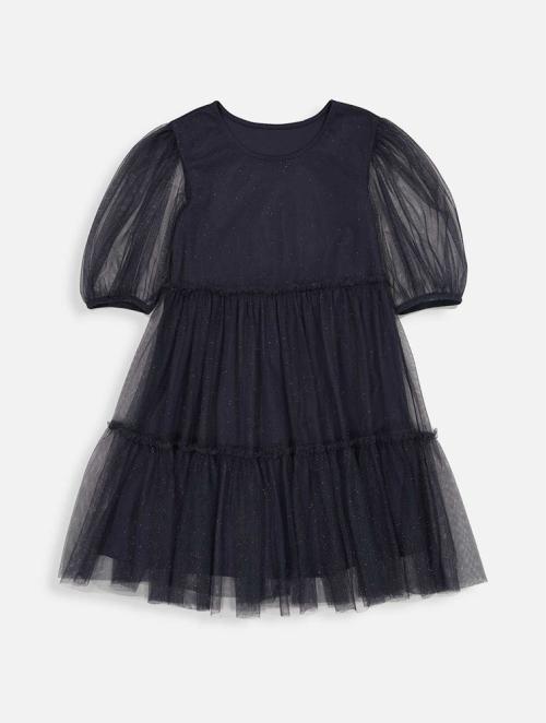 Woolworths Charcoal Tiered Mesh Dress